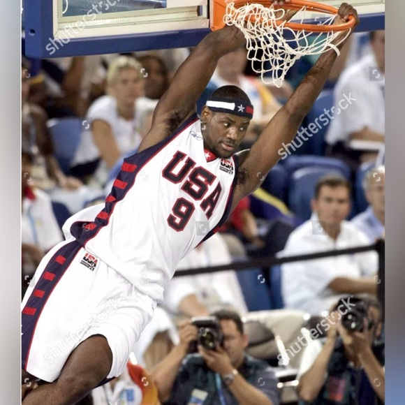 Vintage 2004 LeBron James #9 Team USA BASKETBALL OLYMPIC Jersey L - Picture 6 of 7